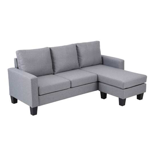 Divano angolare con chaise longue in tessuto a 3 posti
