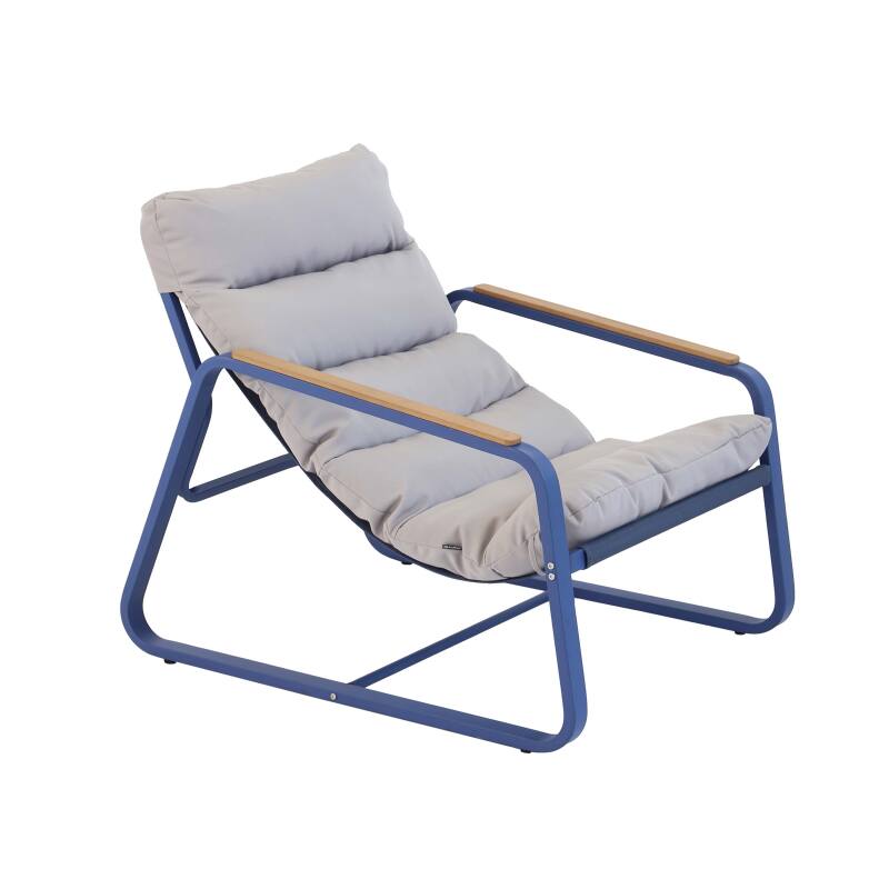 Poltrona relax in acciaio e Textilene con poggiapiedi