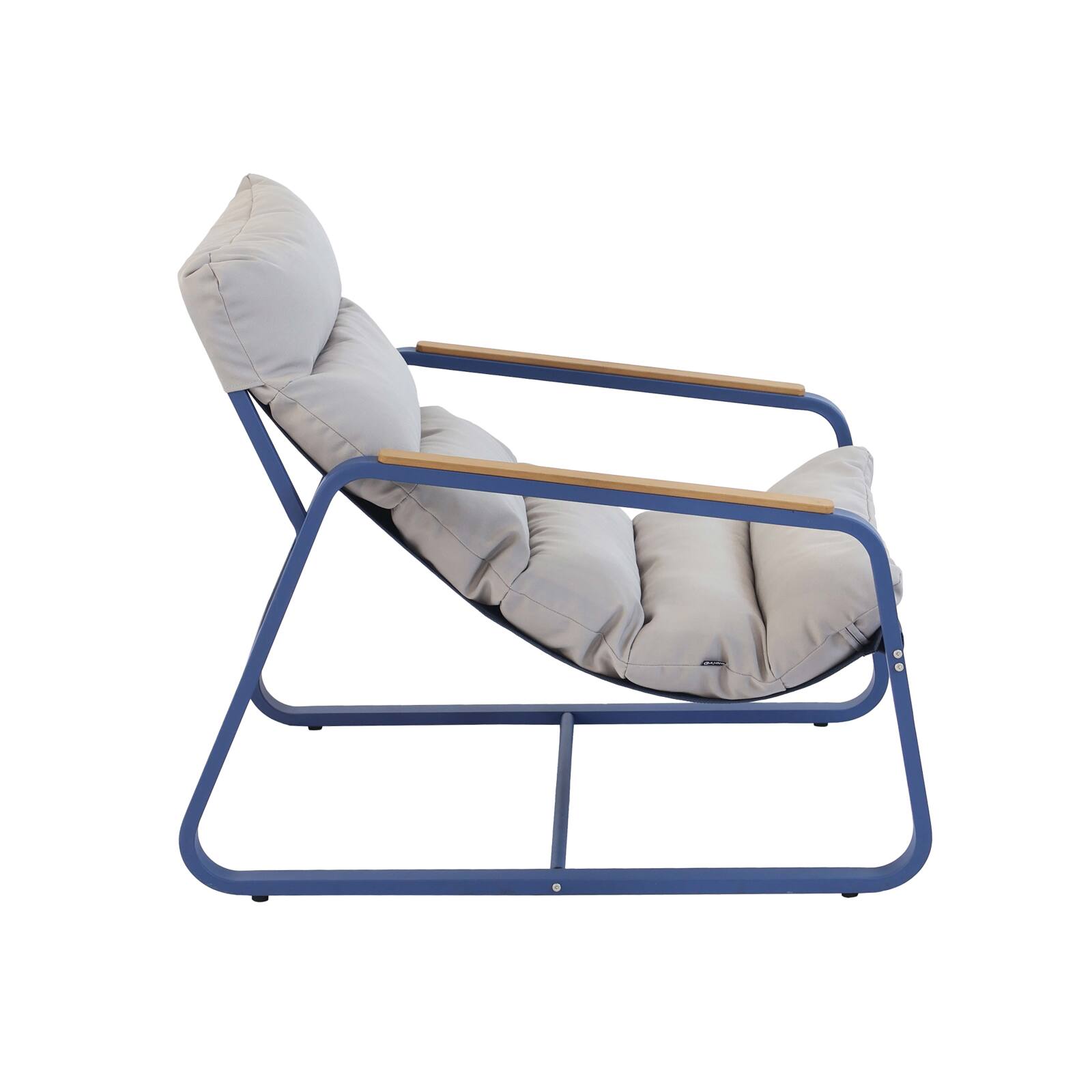 Poltrona relax in acciaio e Textilene con poggiapiedi