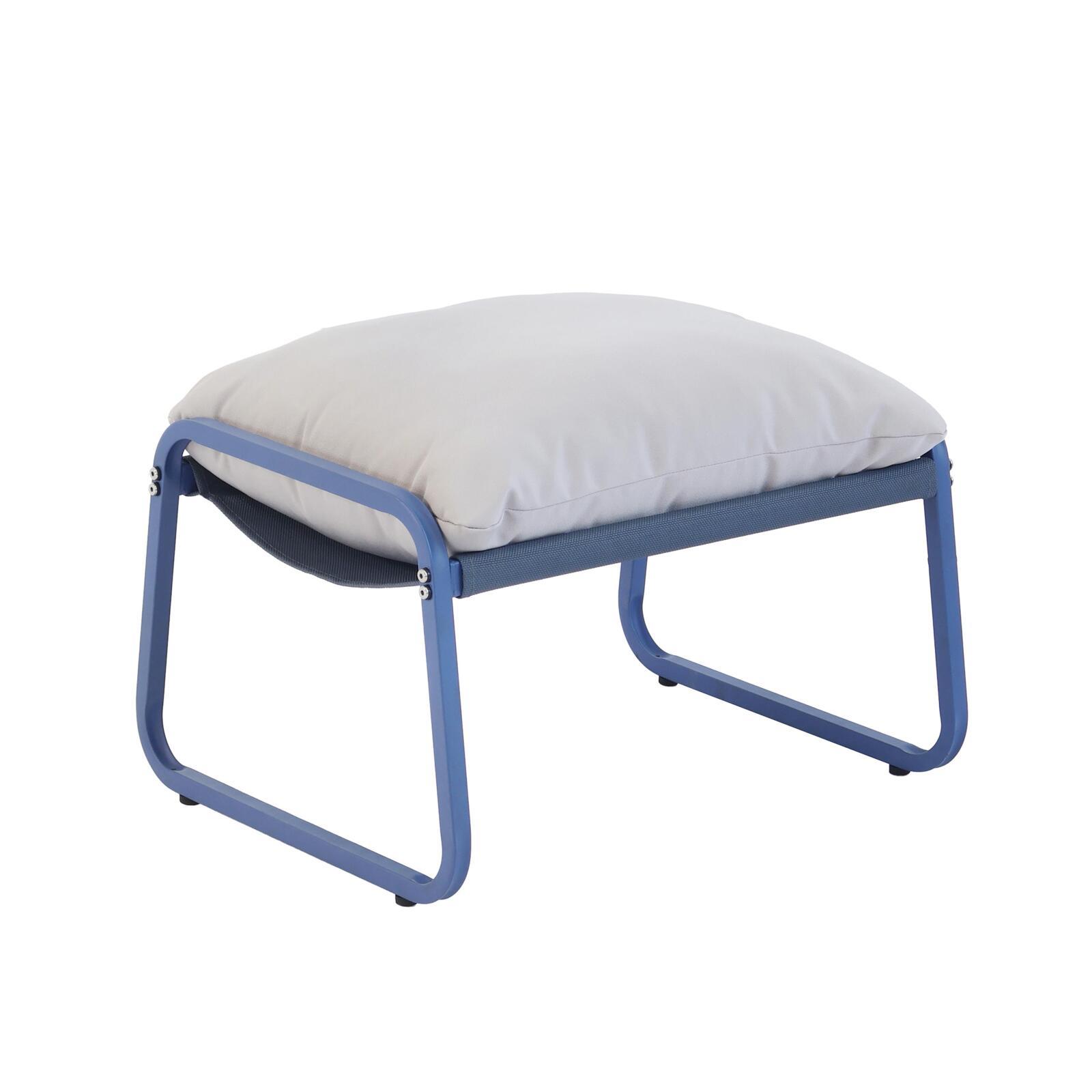 Poltrona relax in acciaio e Textilene con poggiapiedi