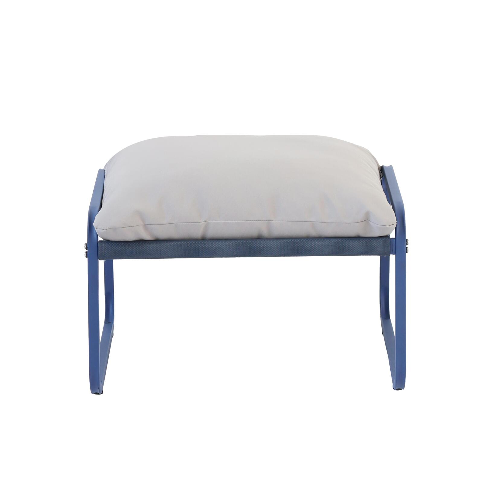 Poltrona relax in acciaio e Textilene con poggiapiedi