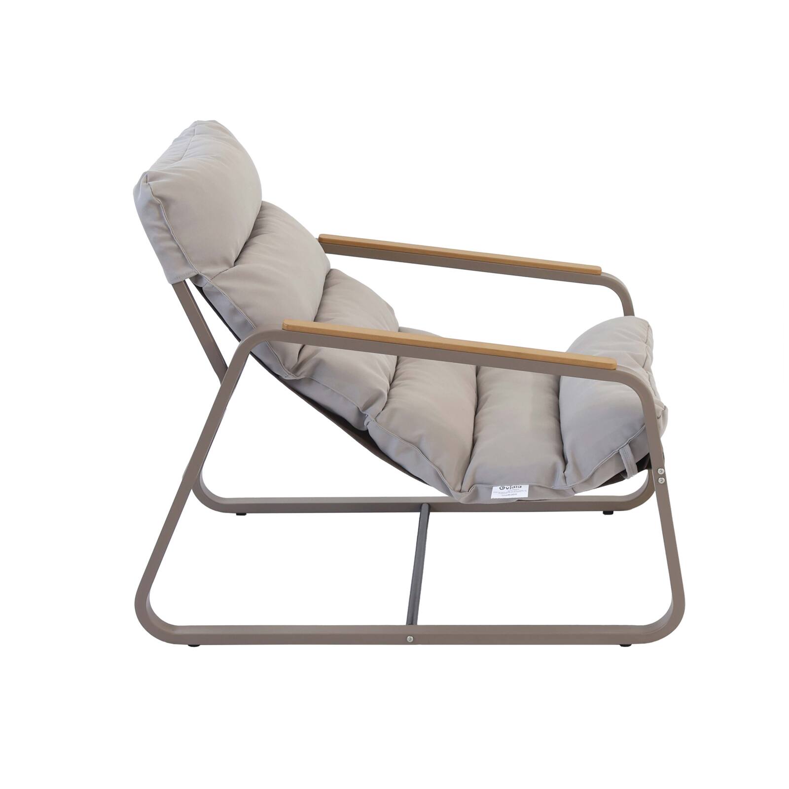 Poltrona relax in acciaio e Textilene con poggiapiedi