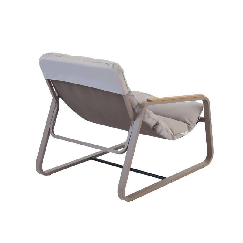 Poltrona relax in acciaio e Textilene con poggiapiedi