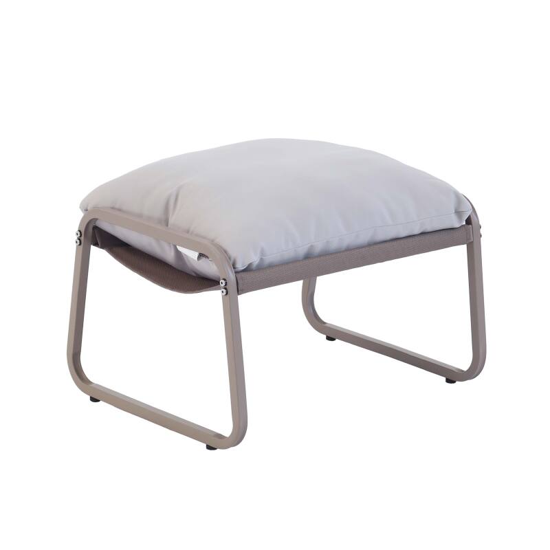 Poltrona relax in acciaio e Textilene con poggiapiedi