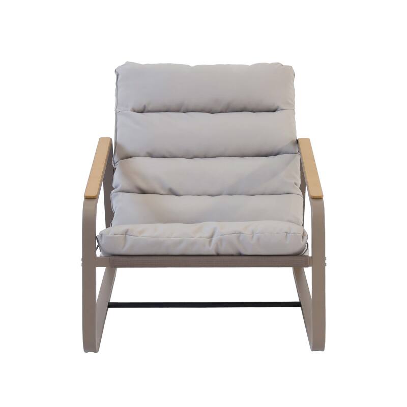 Poltrona relax in acciaio e Textilene con poggiapiedi