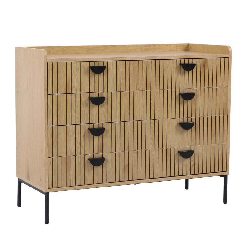 Cassettiera con 5 cassetti in MDF nobilitato decoro 100 cm