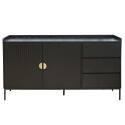 Credenza 2 ante e 3 cassetti in acciaio e MDF decoro melaminico 150 cm