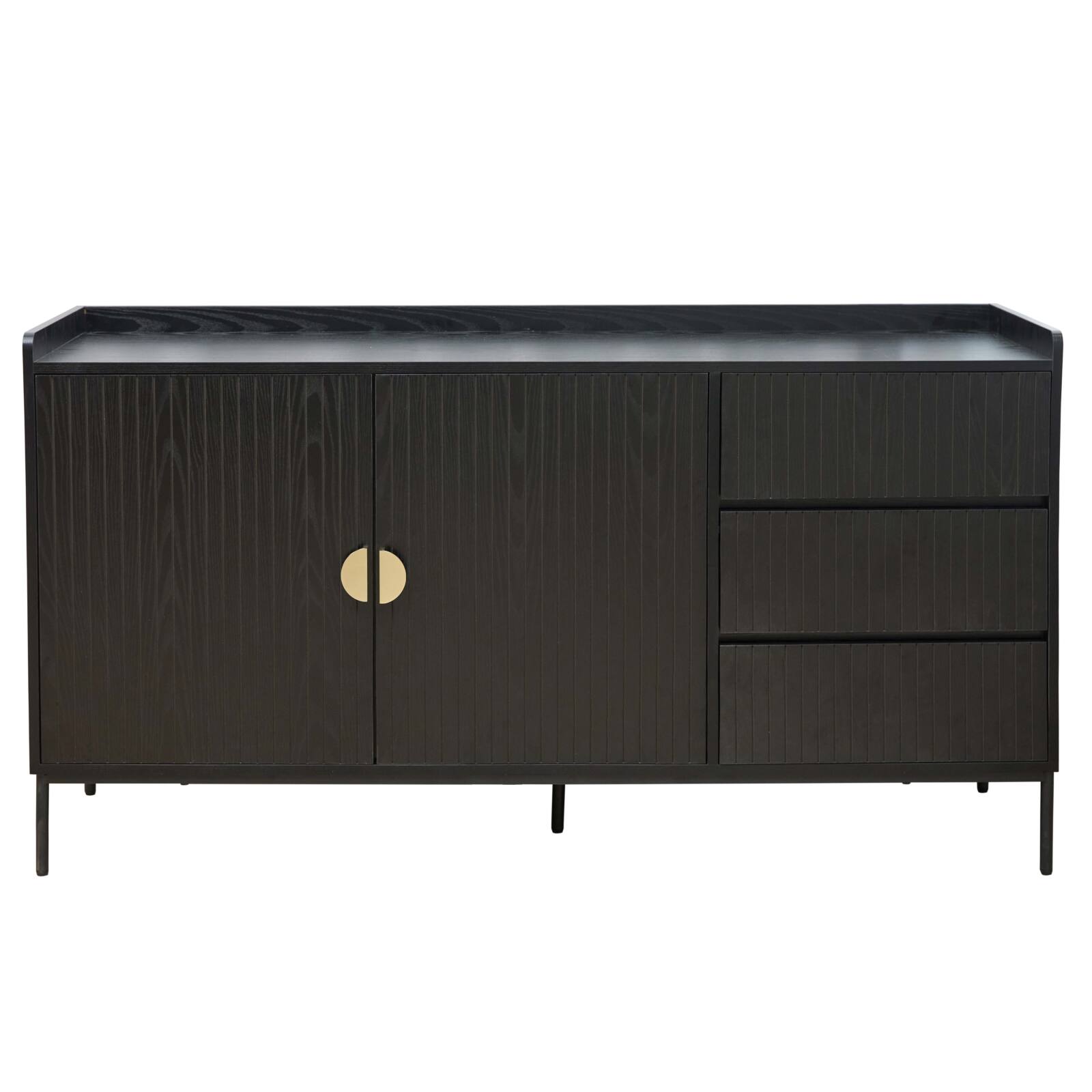 Credenza 2 ante e 3 cassetti in acciaio e MDF decoro melaminico 150 cm