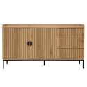 Credenza 2 ante e 3 cassetti in acciaio e MDF decoro melaminico 150 cm