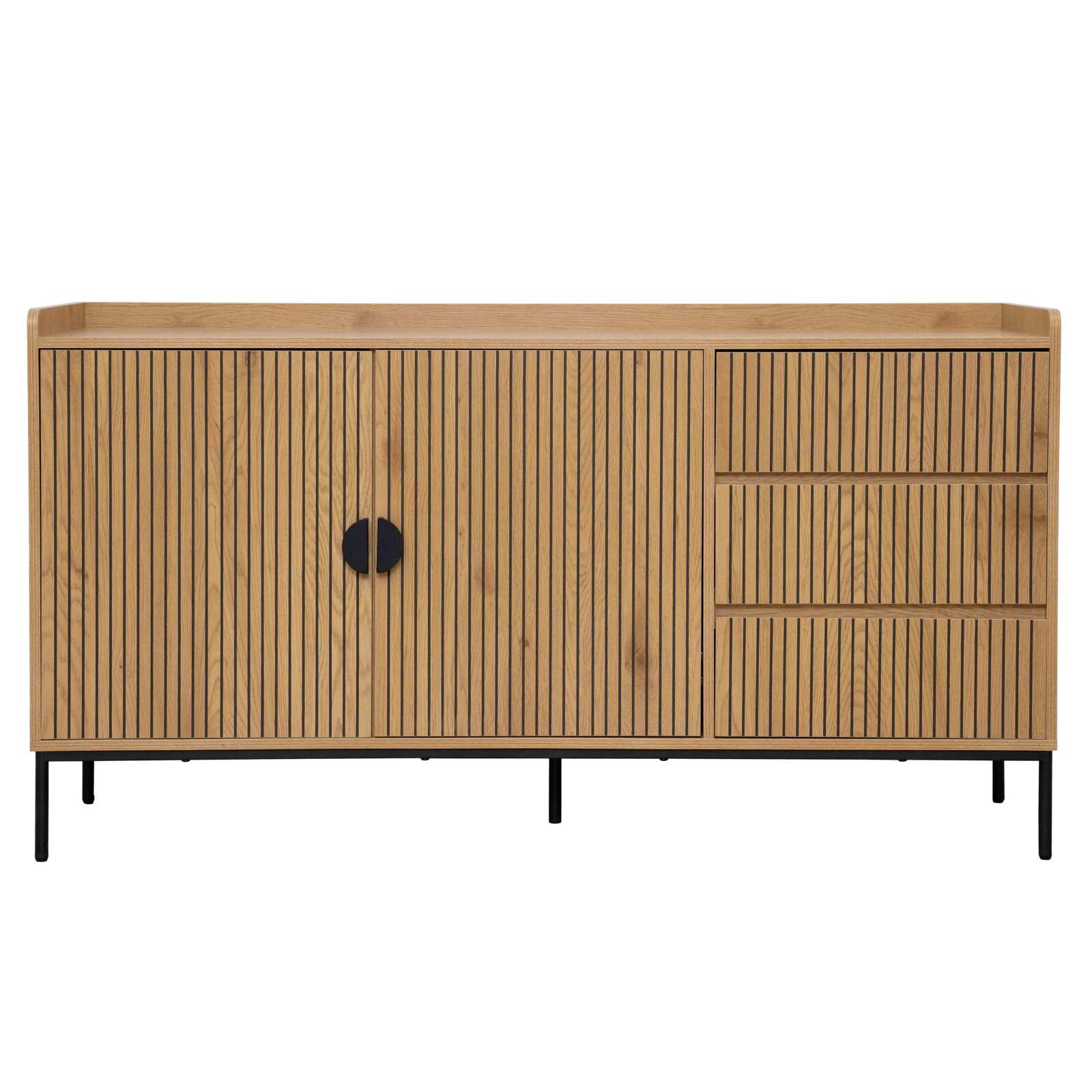 Credenza 2 ante e 3 cassetti in acciaio e MDF decoro melaminico 150 cm