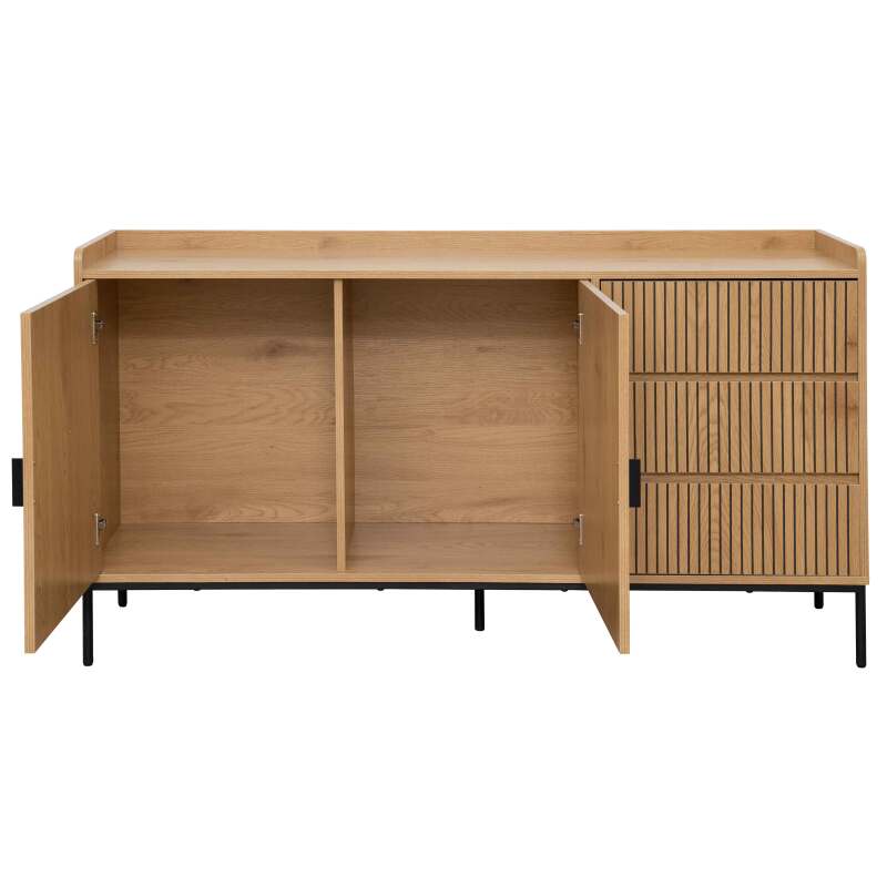 Credenza 2 ante e 3 cassetti in acciaio e MDF decoro melaminico 150 cm