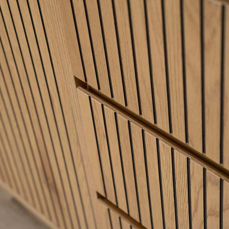 Credenza 2 ante e 3 cassetti in acciaio e MDF decoro melaminico 150 cm (7/8)