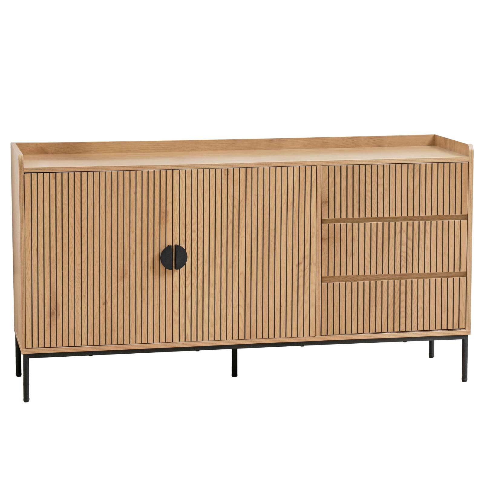 Credenza 2 ante e 3 cassetti in acciaio e MDF decoro melaminico 150 cm