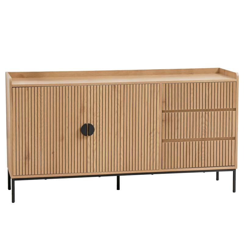 Credenza 2 ante e 3 cassetti in acciaio e MDF decoro melaminico 150 cm