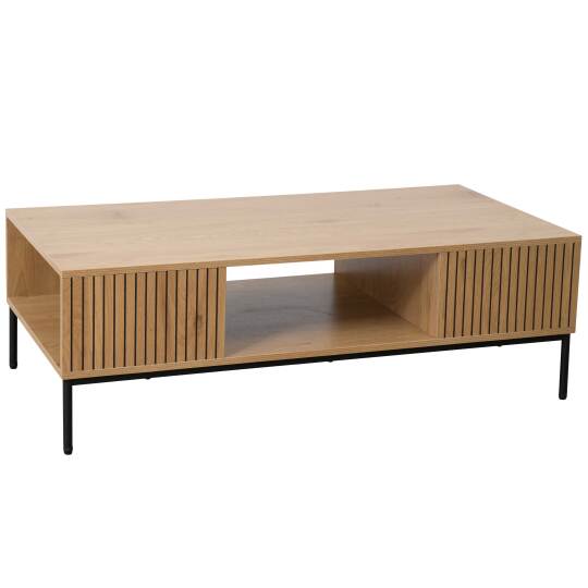 Tavolino in acciaio e MDF con decoro melaminico 150 cm