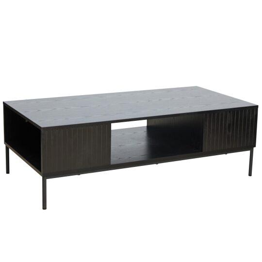 Tavolino da salotto in metallo e effetto legno rettangolare 120x60 cm | Oviala