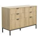 Cassettiera con 6 cassetti in MDF nobilitato decoro 112 cm