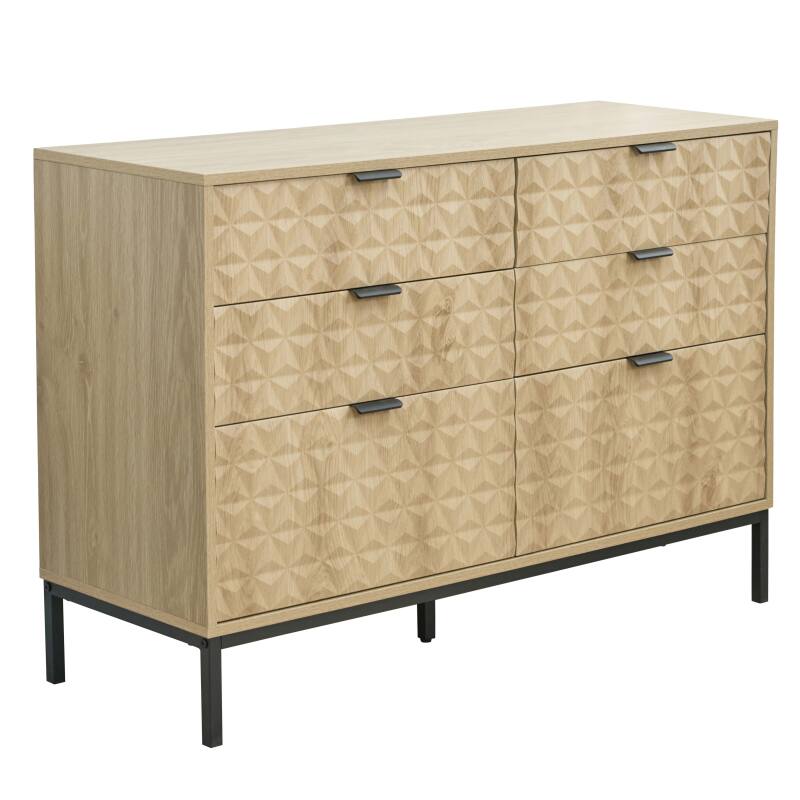 Cassettiera con 6 cassetti in MDF nobilitato decoro 112 cm