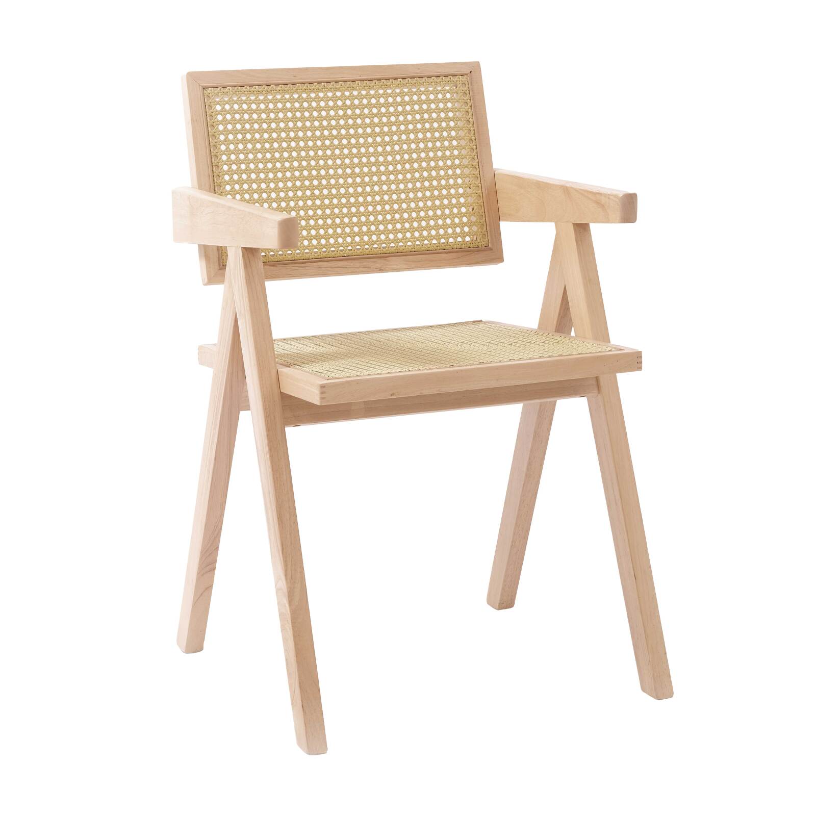 Set di 2 sedie con braccioli in rattan naturale e legno massello FSC®