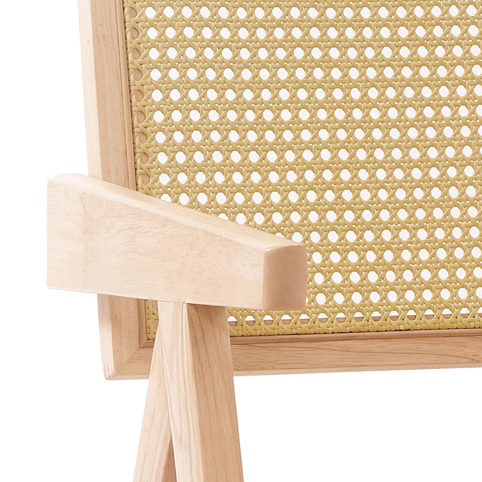 Set di 2 sedie con braccioli in rattan naturale e legno massello FSC®