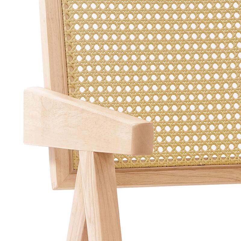 Set di 2 sedie con braccioli in rattan naturale e legno massello FSC®