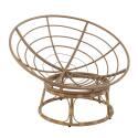 Poltrona Papasan in acciaio e rattan sintetico con cuscino