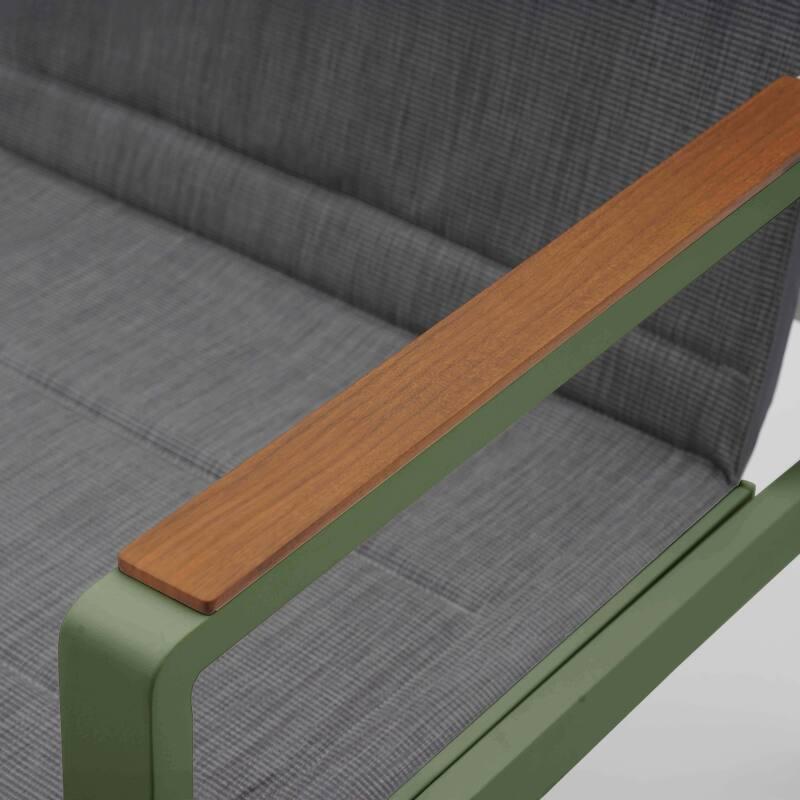 Mobile da giardino in alluminio a 4 posti con 1 divano, 2 poltrone e tavolino