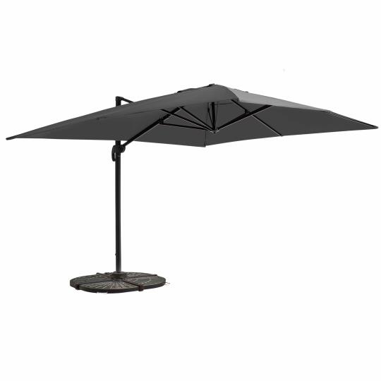 Ombrellone da giardino a braccio inclinabili (4 x 3 m) + 4 lastre zavorrate