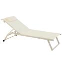 Set di 2 lettini prendisole in alluminio con ruote, reclinabili in 4 posizioni