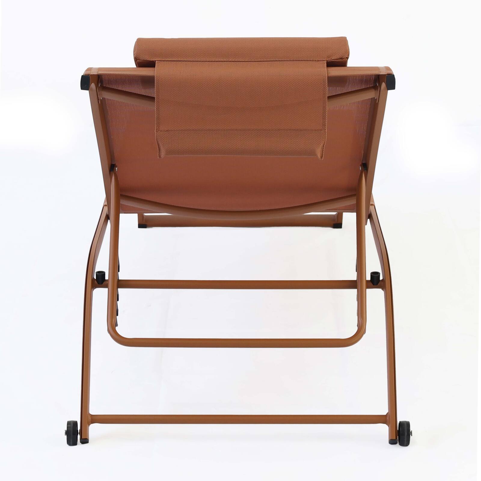 Set di 2 lettini prendisole in alluminio con ruote, reclinabili in 4 posizioni