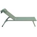 Set di 2 lettini prendisole in alluminio con ruote, reclinabili in 4 posizioni