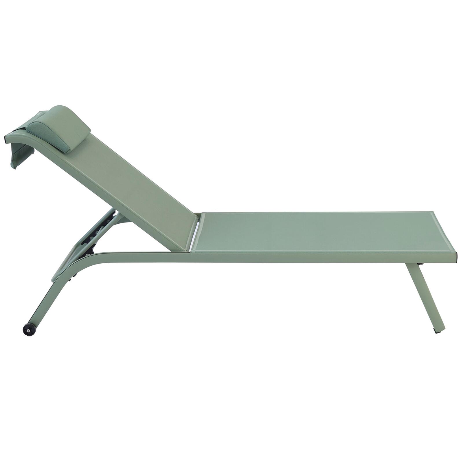 Set di 2 lettini prendisole in alluminio con ruote, reclinabili in 4 posizioni