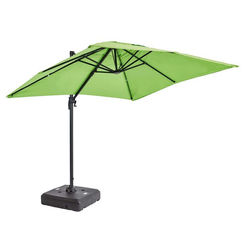 Ombrellone da giardino a braccio rettangolari girevole 360° (2 x 3 m) + tegola zavorrata da 100 L su ruote