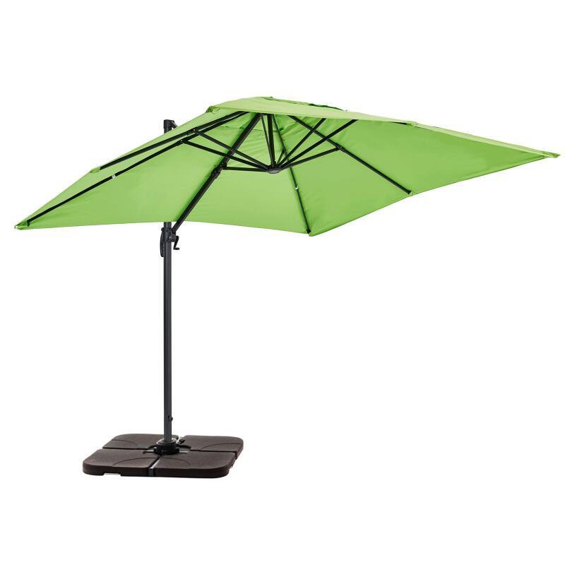 Ombrellone da giardino a braccio rettangolare decentrato (2x3m) con rotazione a 360° + 4 pannelli zavorrabili