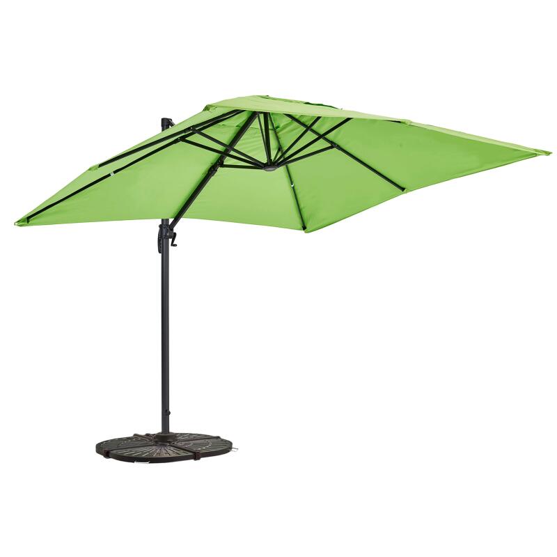 Ombrellone da giardino a braccio rettangolari girevoli a 360° (2 x 3 m) + 4 lastre zavorrate