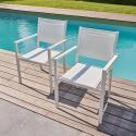 Sedie da giardino in alluminio e textilene con braccioli - Set di 2