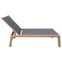 Set di 2 lettini prendisole in alluminio effetto legno con ruote, reclinabili in 5 posizioni