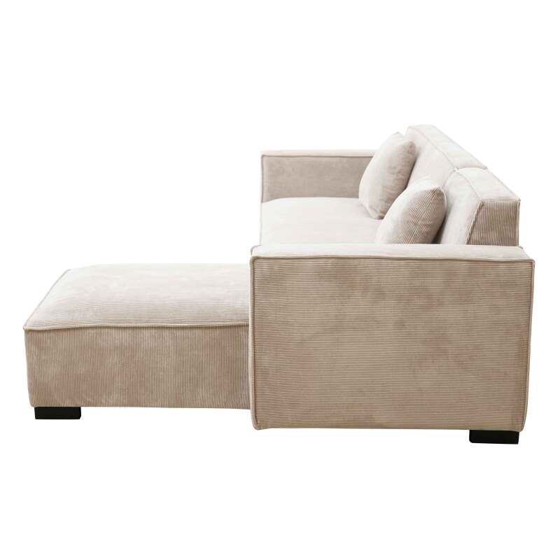 Divano angolare con chaise longue dritta in tessuto 3 posti    (3/6)