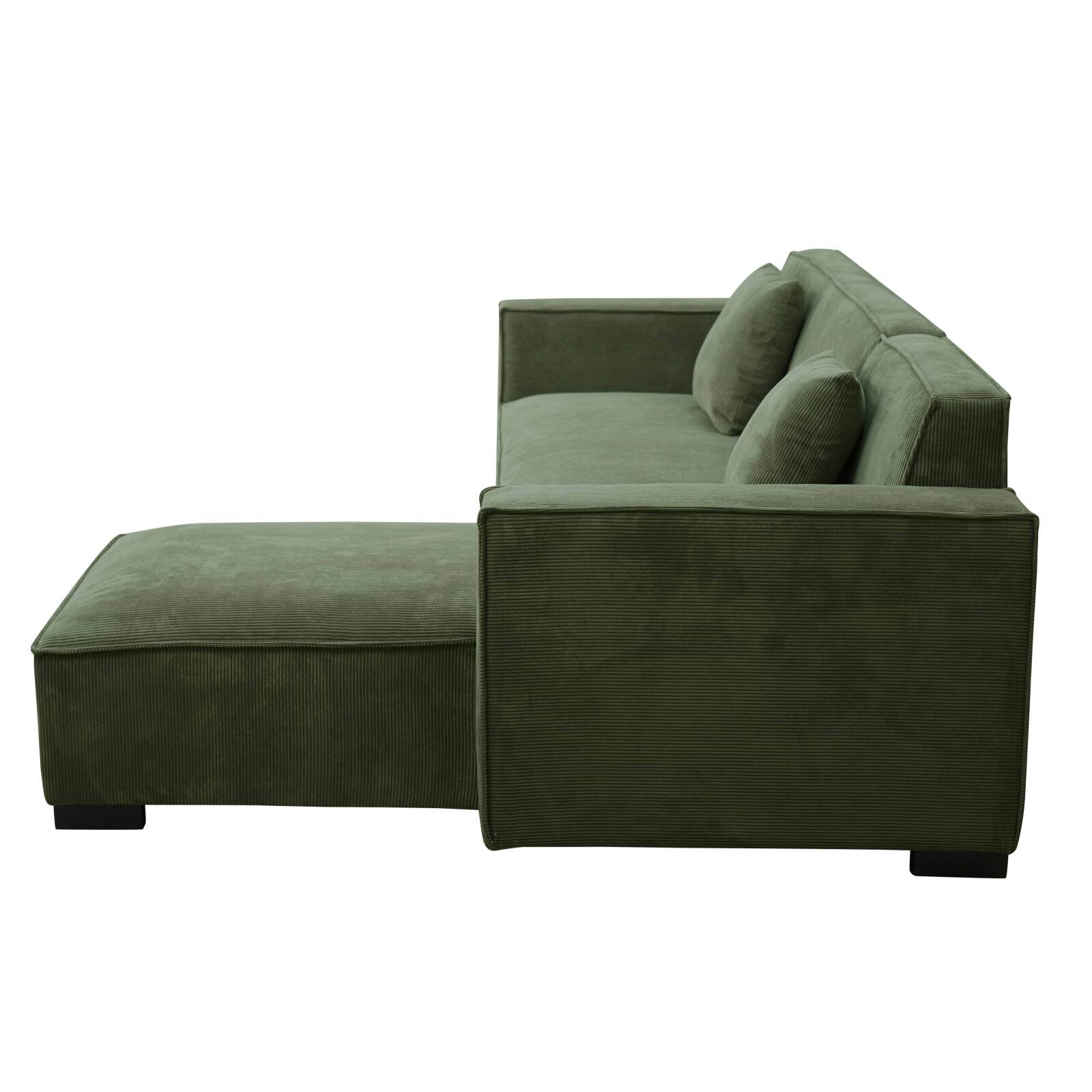 Divano angolare con chaise longue dritta in tessuto 3 posti    Divano angolare con chaise longue dritta in tessuto 3 posti