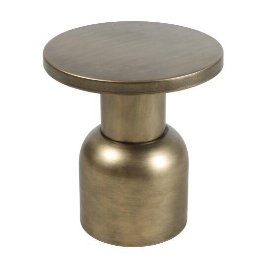 Tavolino da salotto in metallo dorato rotondo Ø40 cm | Oviala