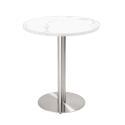 Tavolo da pranzo rotondo Ø 60 cm in multistrato con rivestimento in laminato e bordi in alluminio