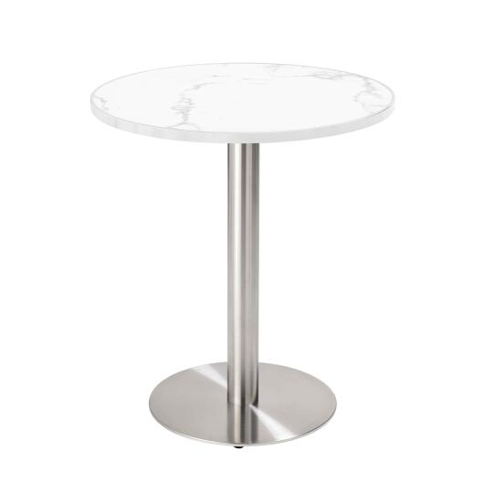 Tavolo da pranzo rotondo Ø 60 cm in multistrato con rivestimento in laminato e bordi in alluminio