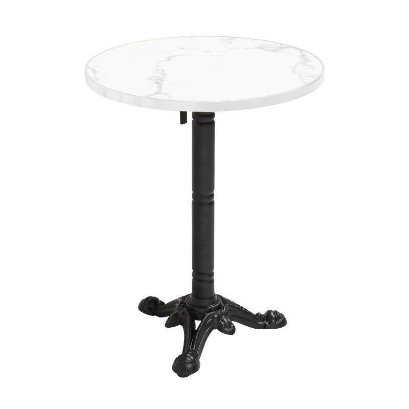Tavolo rotondo basculante con maniglia Ø 60 cm in multistrato con rivestimento in laminato e bordi in alluminio