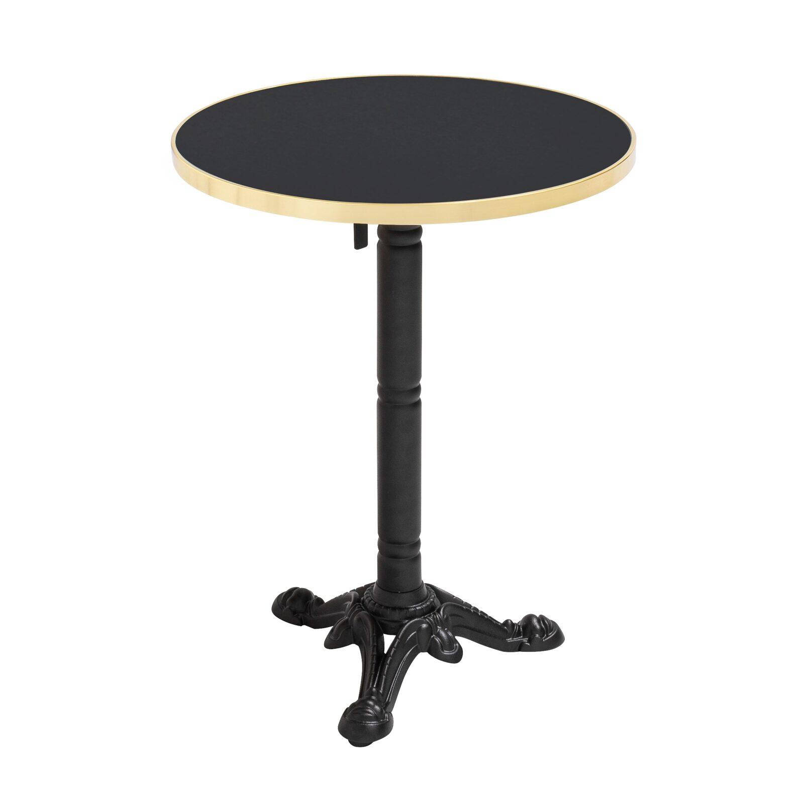 Tavolo rotondo basculante con maniglia Ø 60 cm in multistrato con rivestimento in laminato e bordi in alluminio