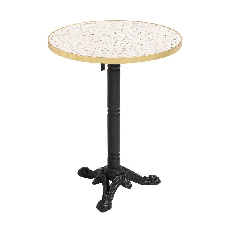 Tavolo rotondo basculante con maniglia Ø 60 cm in multistrato con rivestimento in laminato e bordi in alluminio