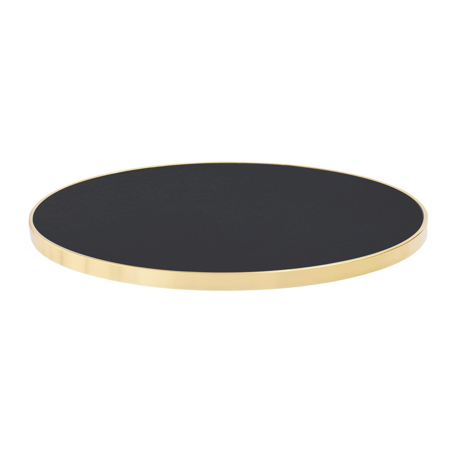 Tavolo rotondo basculante con maniglia Ø 60 cm in multistrato con rivestimento in laminato e bordi in alluminio