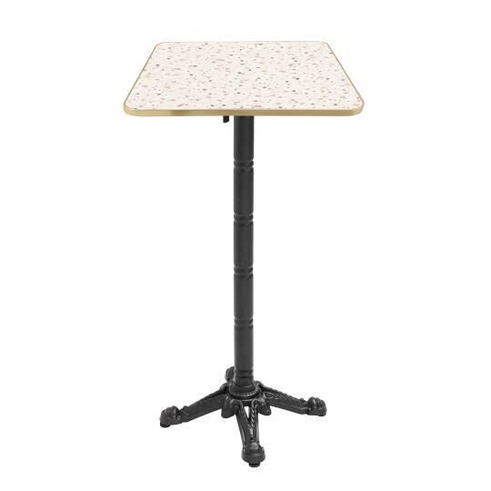 Tavolo alto ribaltabile 60 x 60 cm in multistrato con rivestimento in laminato e bordi in alluminio