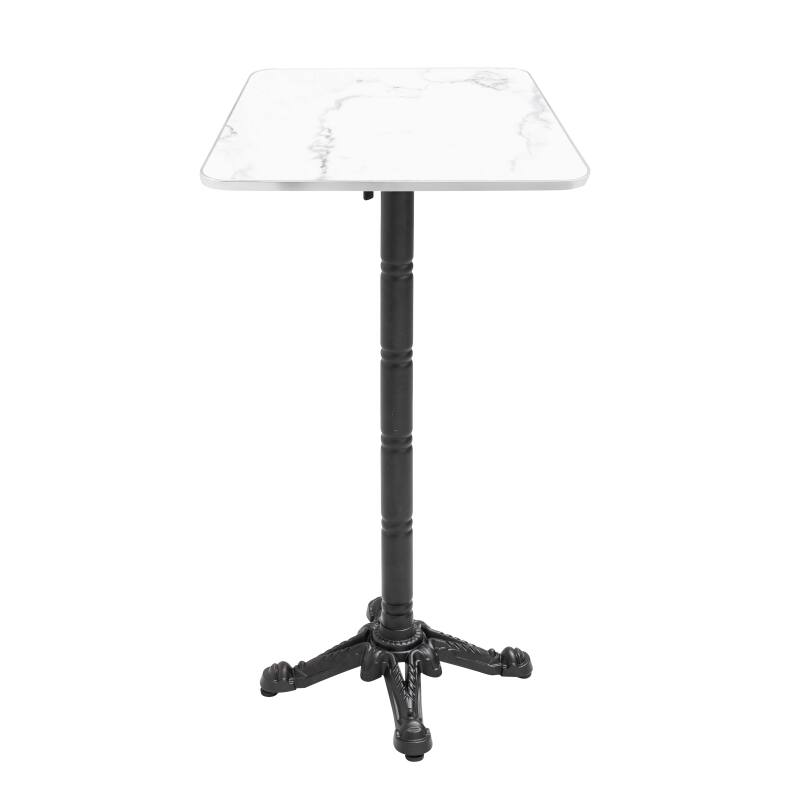 Tavolo alto ribaltabile 60 x 60 cm in multistrato con rivestimento in laminato e bordi in alluminio