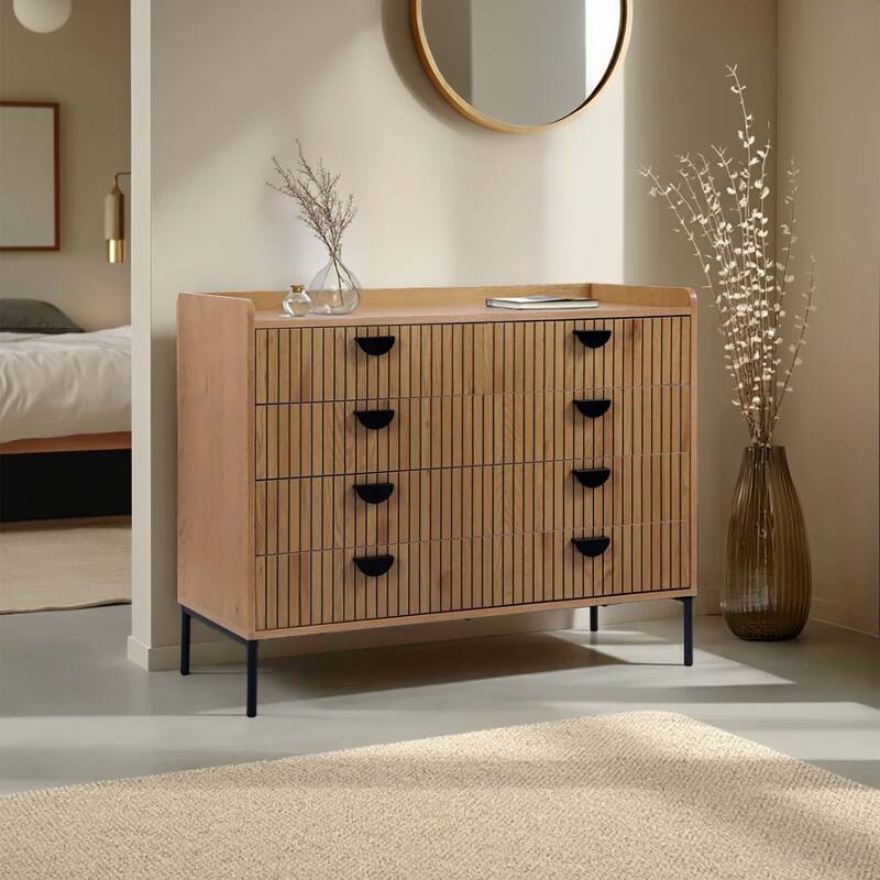 Cassettiera con 5 cassetti in MDF nobilitato decoro 100 cm