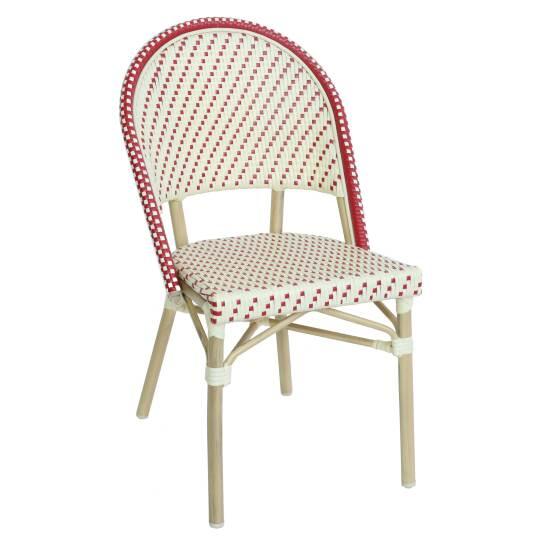 Sedia da giardino bistrot parigino in alluminio e rattan sintetico | Oviala